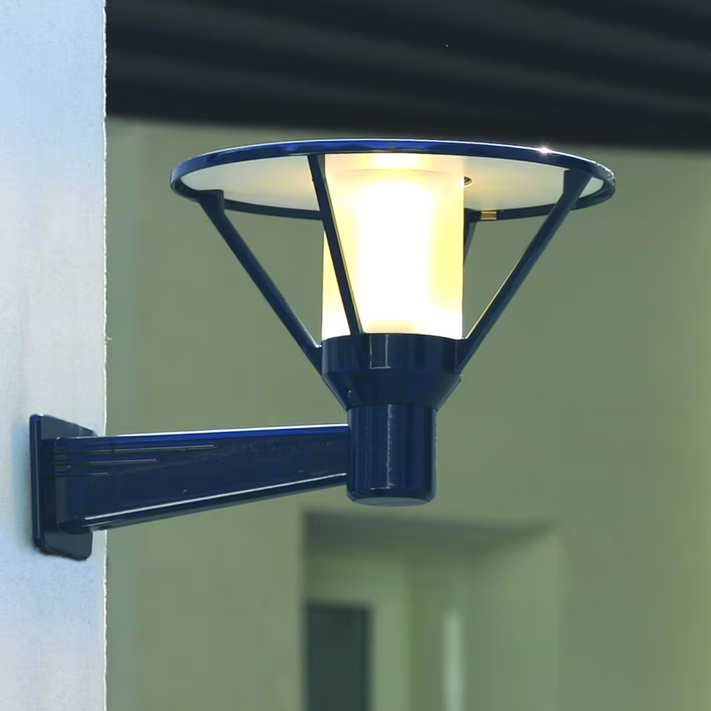 Bermude Frosted Glass Motion Sensor Upwards Wall Bracket with White Reflector