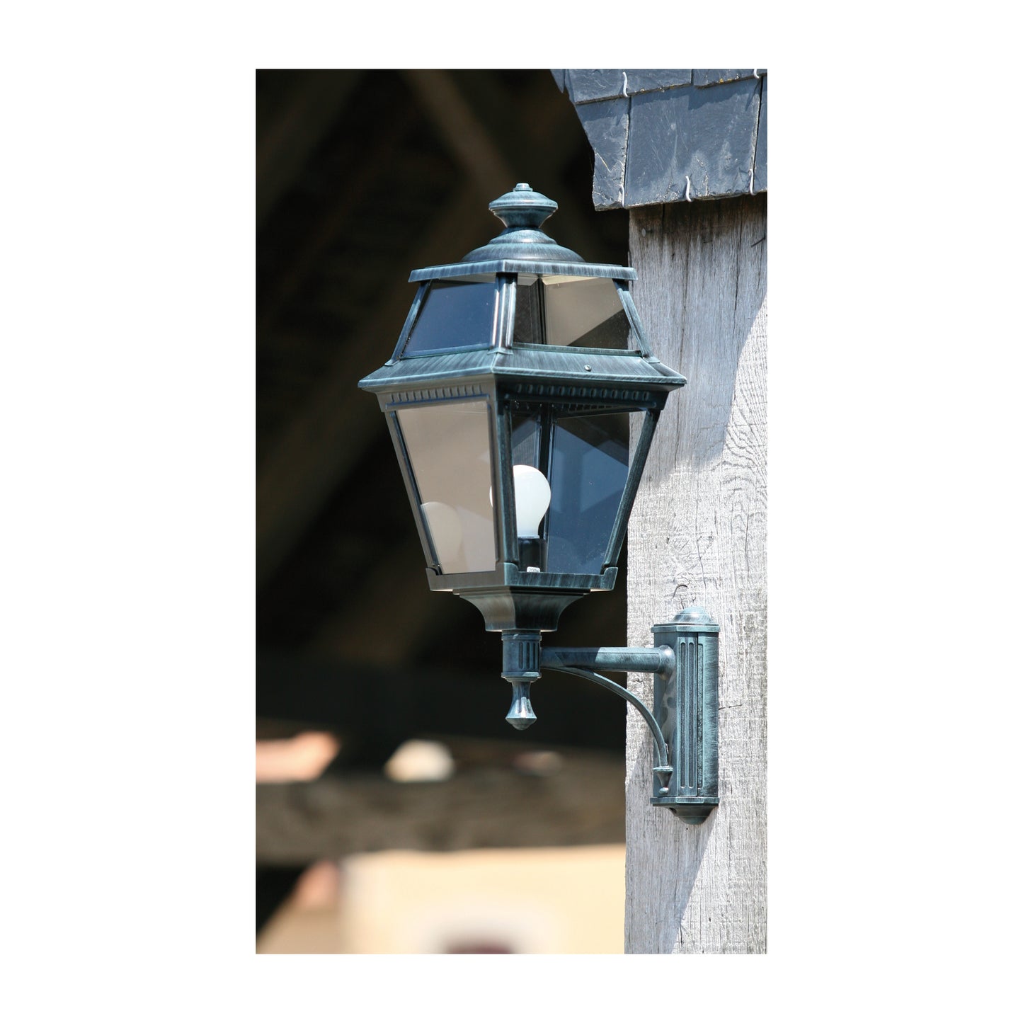 Place Des Vosges 2 Clear Glass Upwards Wall Bracket with Four-Sided Lantern