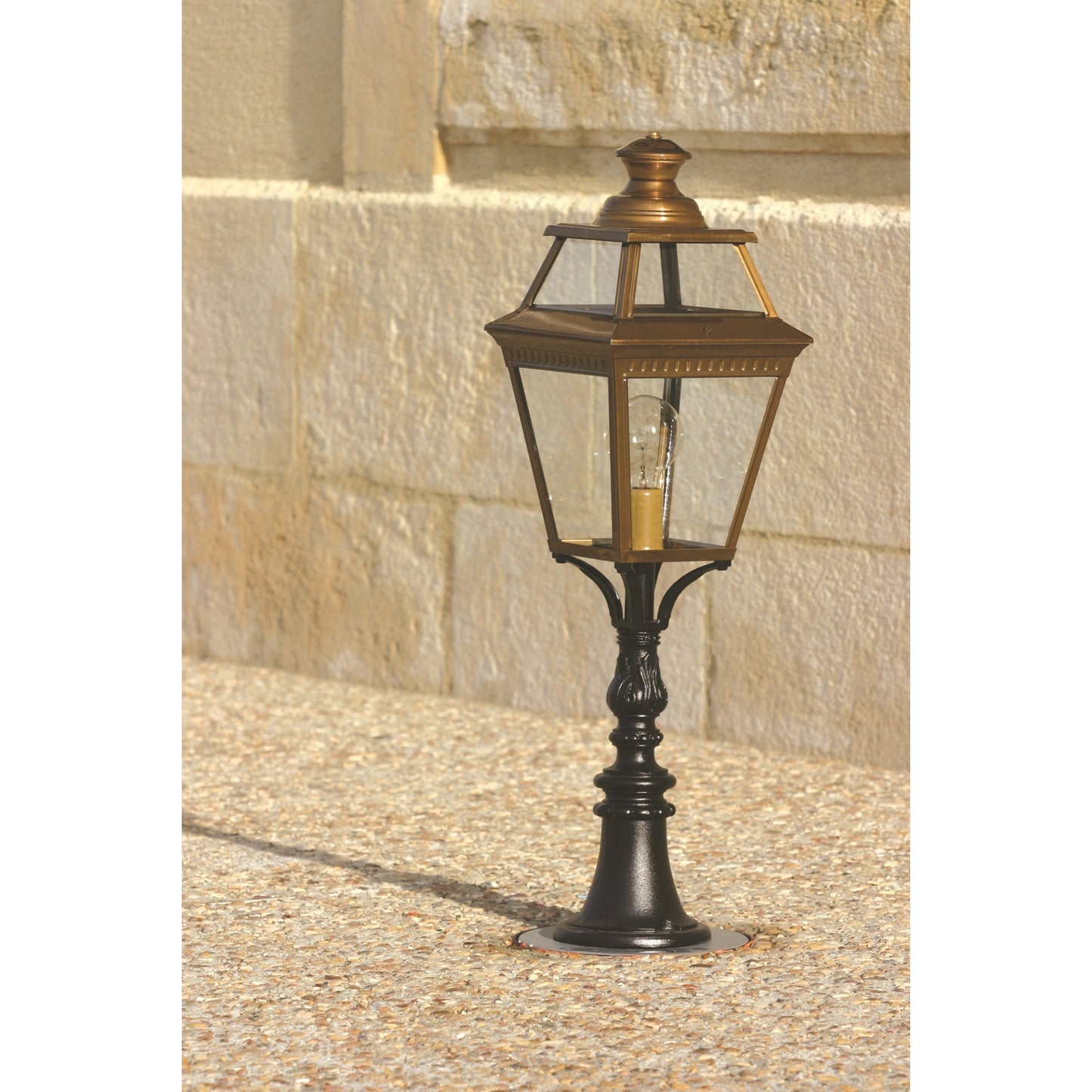 Place Des Vosges 3 Large Clear Glass Padestal with Four-Sided Lantern