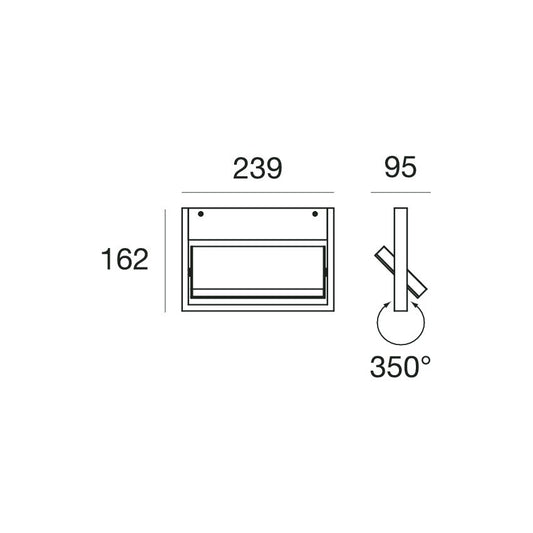 Tablet Mono Emission L24cm Wall Light