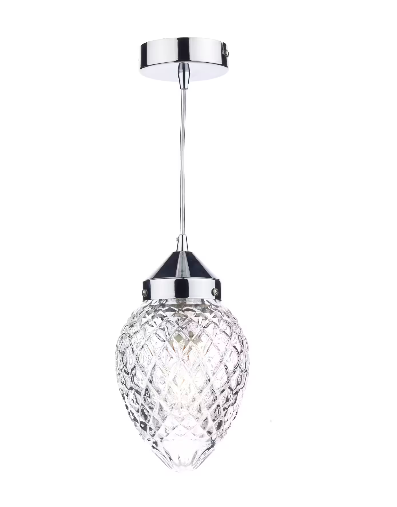 Agatha 1-Light Adjustable Glass Pendant