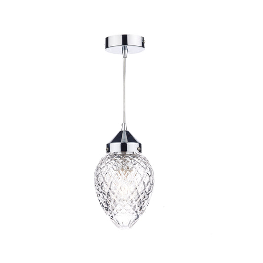 Agatha 1-Light Adjustable Glass Pendant