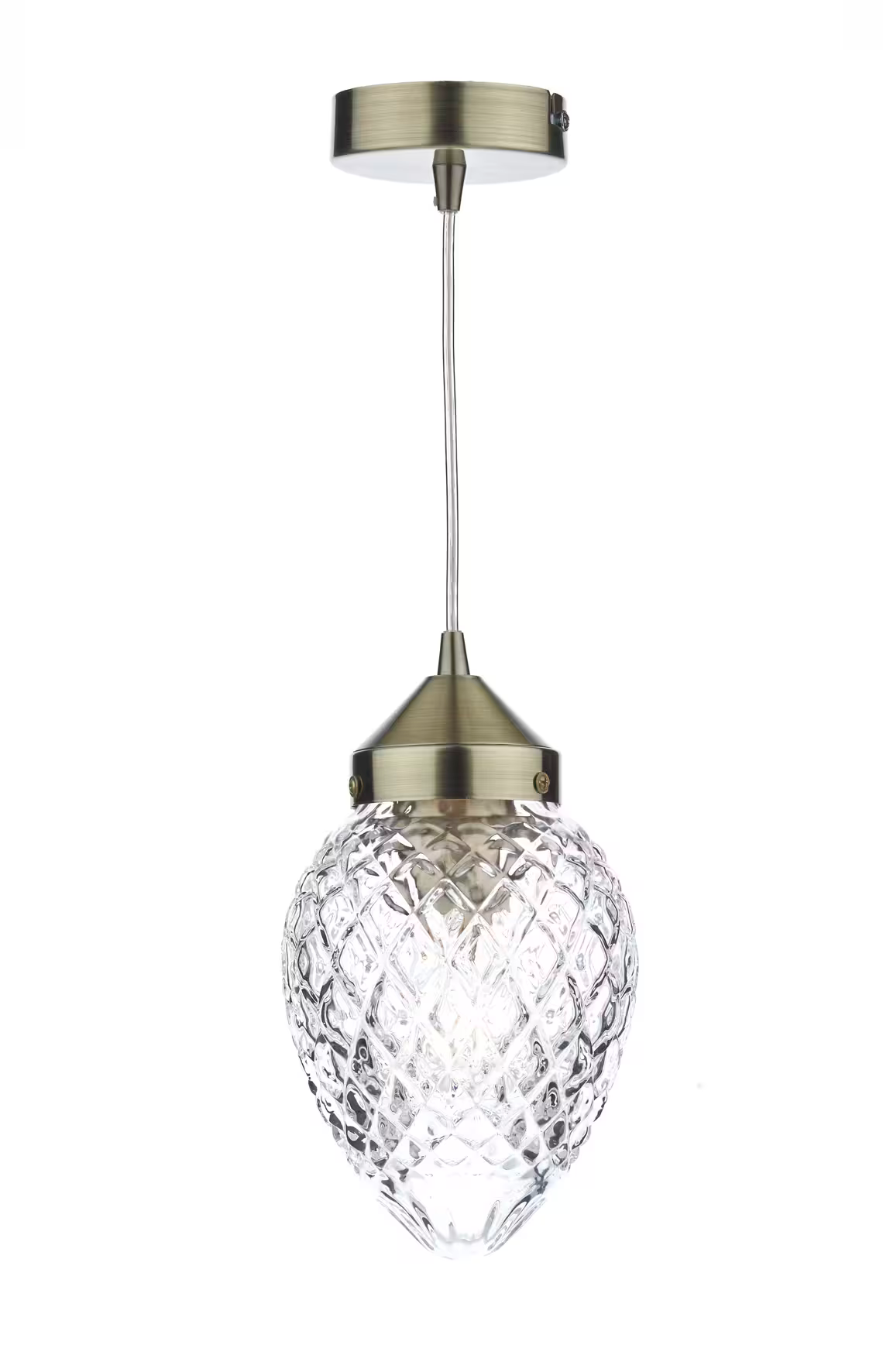 Agatha 1-Light Adjustable Glass Pendant