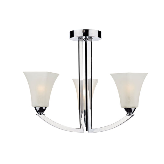 Arlington 3-Light Semi Flush Polished Chrome