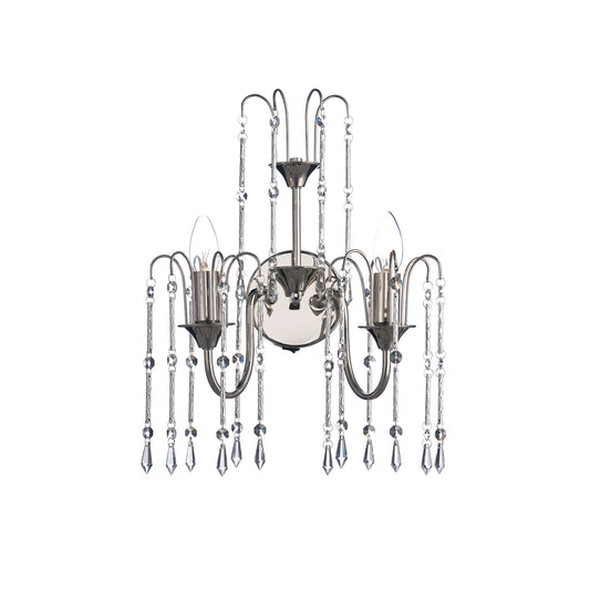 Daniella Double Wall Bracket Polished Nickel with Crystal Beads
