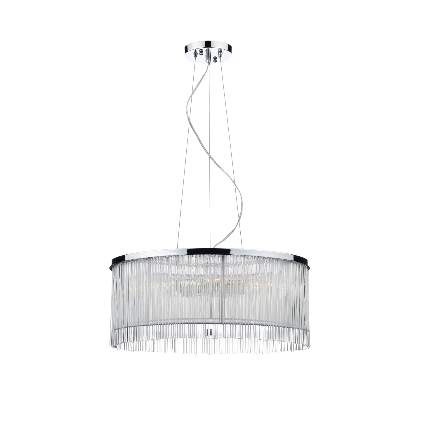 Japan 3-Light Pendant White with Clear Glass Rods