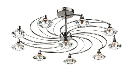 Dar Luther 10-Light Semi-Flush Ceiling Light