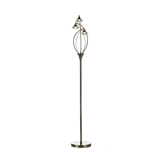 Luther 3-Light Floor Lamp with Crystal Glass