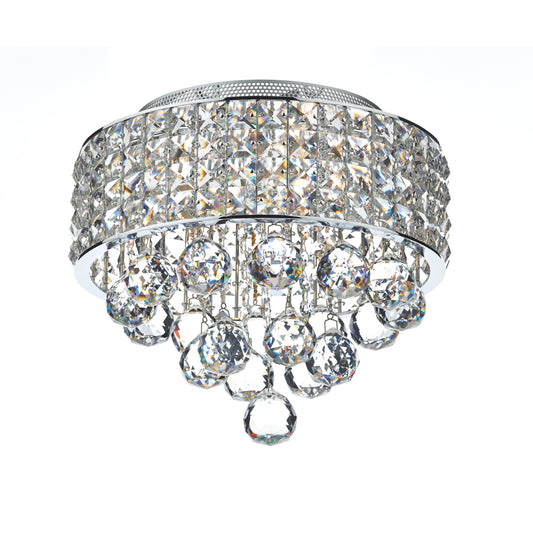 3-Light Flush Mount Polished Chrome