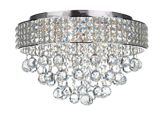 5-Light Flush Mount Polished Chrome