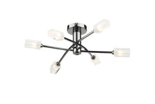Dar Morgan 6-Light Semi-Flush Ceiling Light