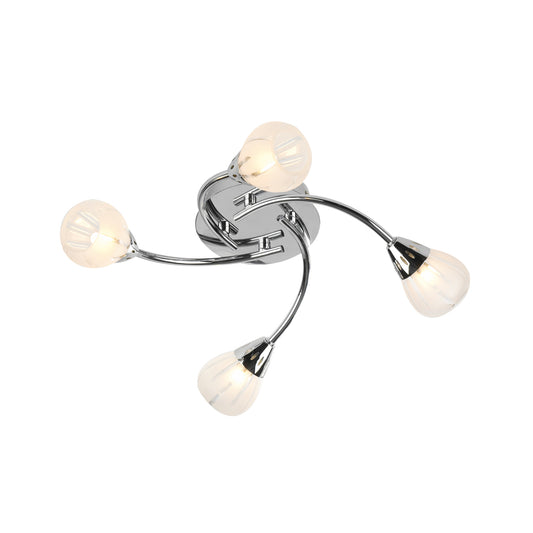 Villa 4-Light Etched Glass Flush Mount
