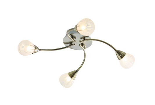 Villa 4-Light Etched Glass Flush Mount