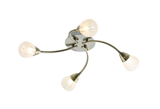 Villa 4-Light Etched Glass Flush Mount