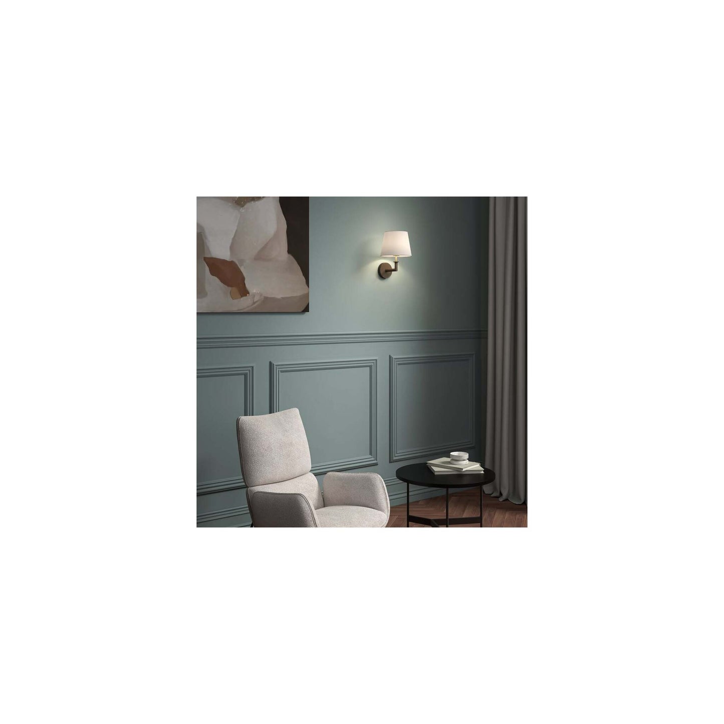 Club Wall Light in Bronze and Natural Brass