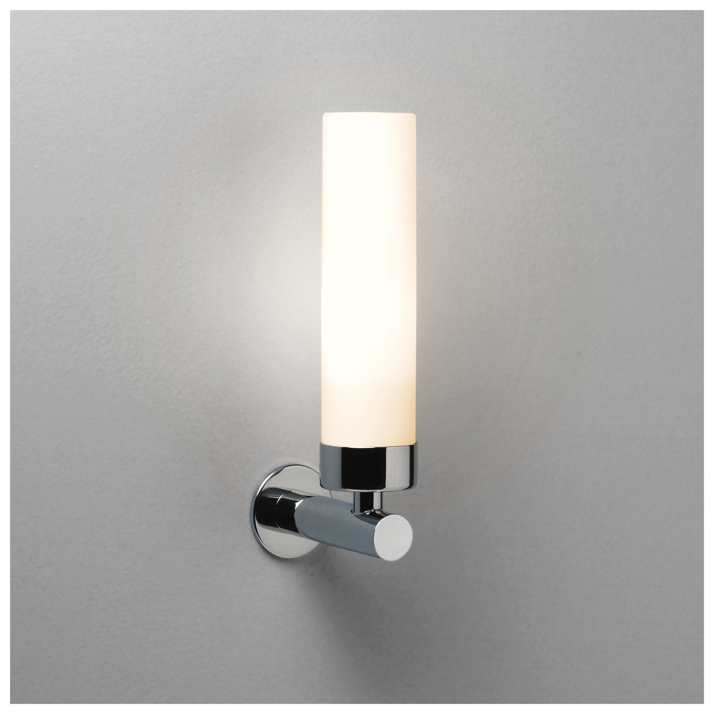 Tube 120 Wall Light Polished Chrome with Opal Glass