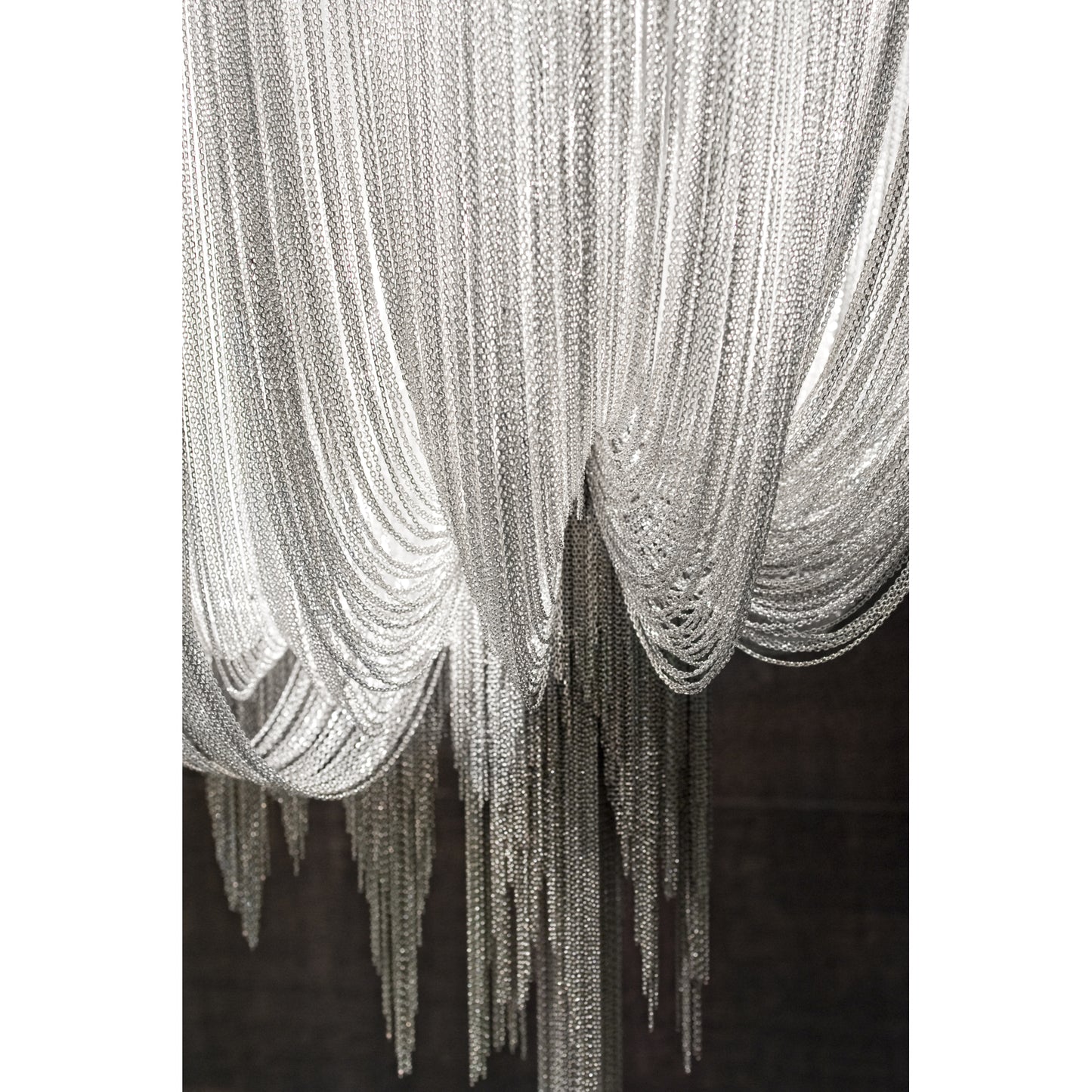 Atlantis Large Linear Pendant with Draped Shimmering Chainmail