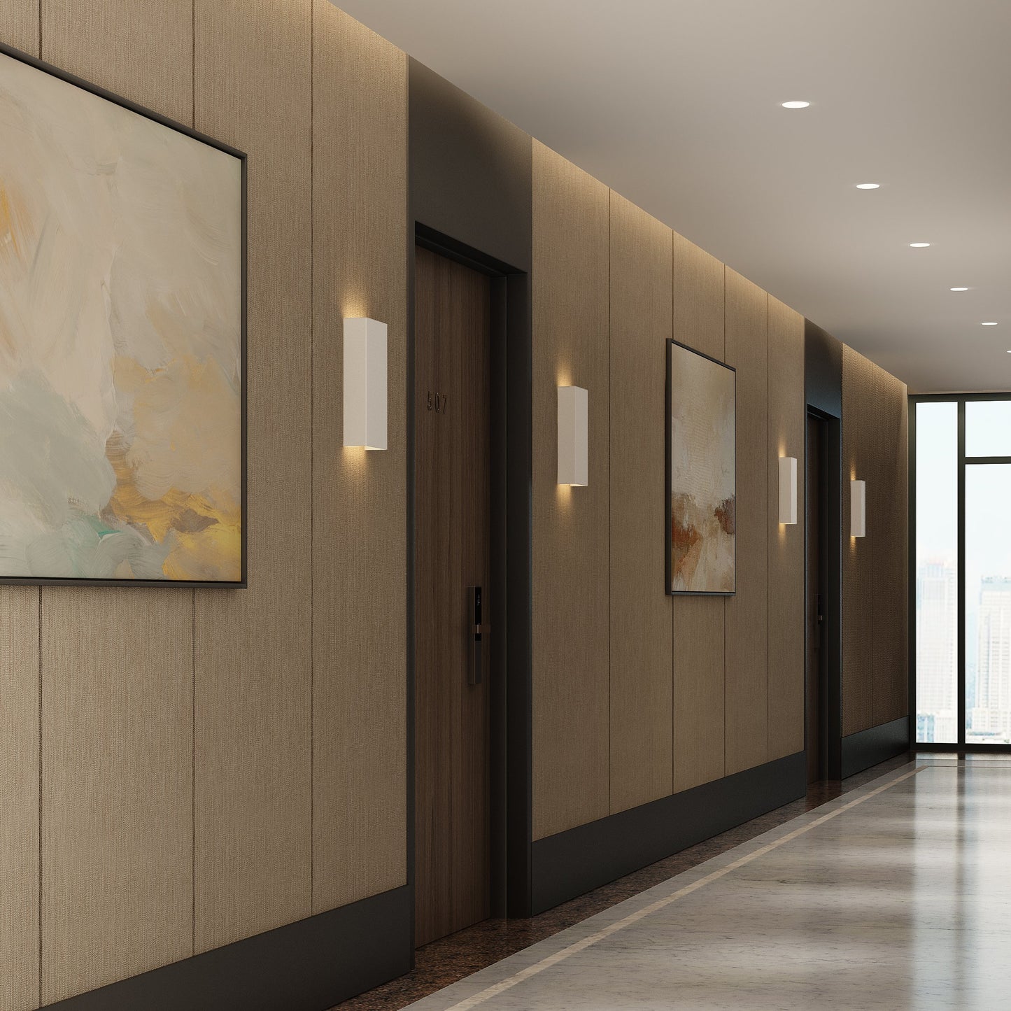 Tile 170 Tall Phase Wall Light in Matt White