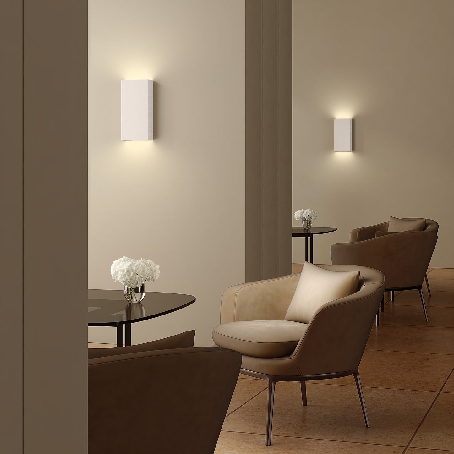 Tile 170 Tall Phase Wall Light in Matt White