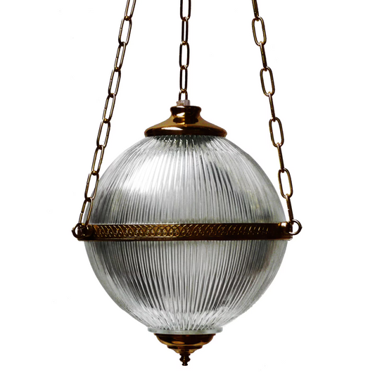 Blaenau 30cm Victorian Holophane Glass Pendant
