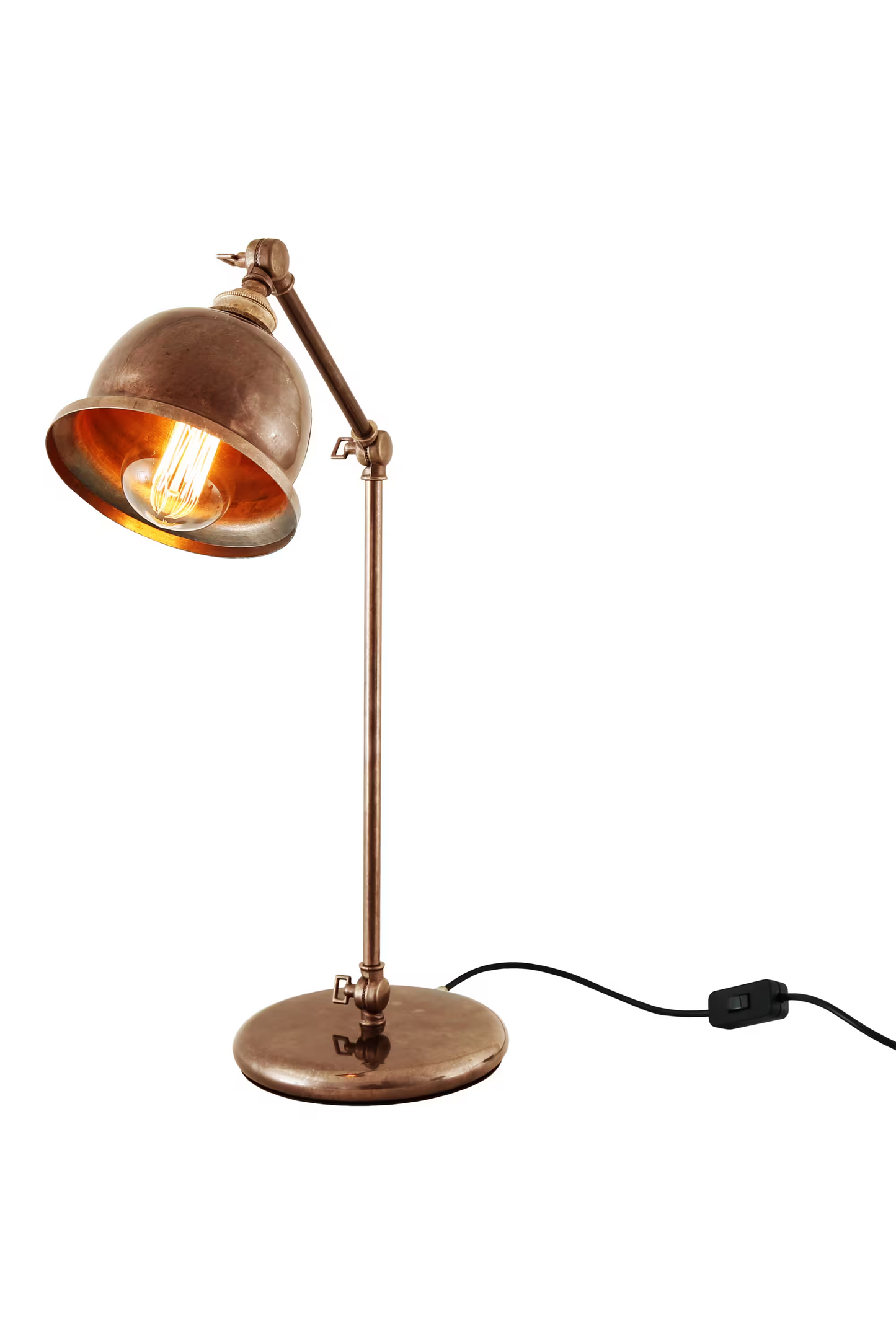 Dale Vintage Brass Bell Shade Table Lamp