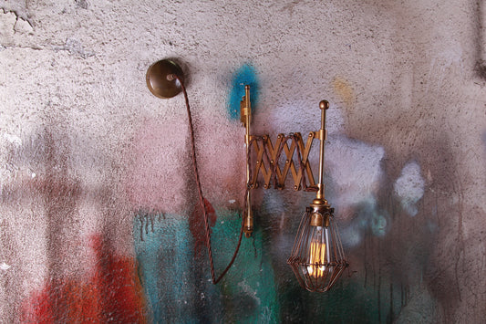 Lonn Adjustable Scissor Cage Wall Light