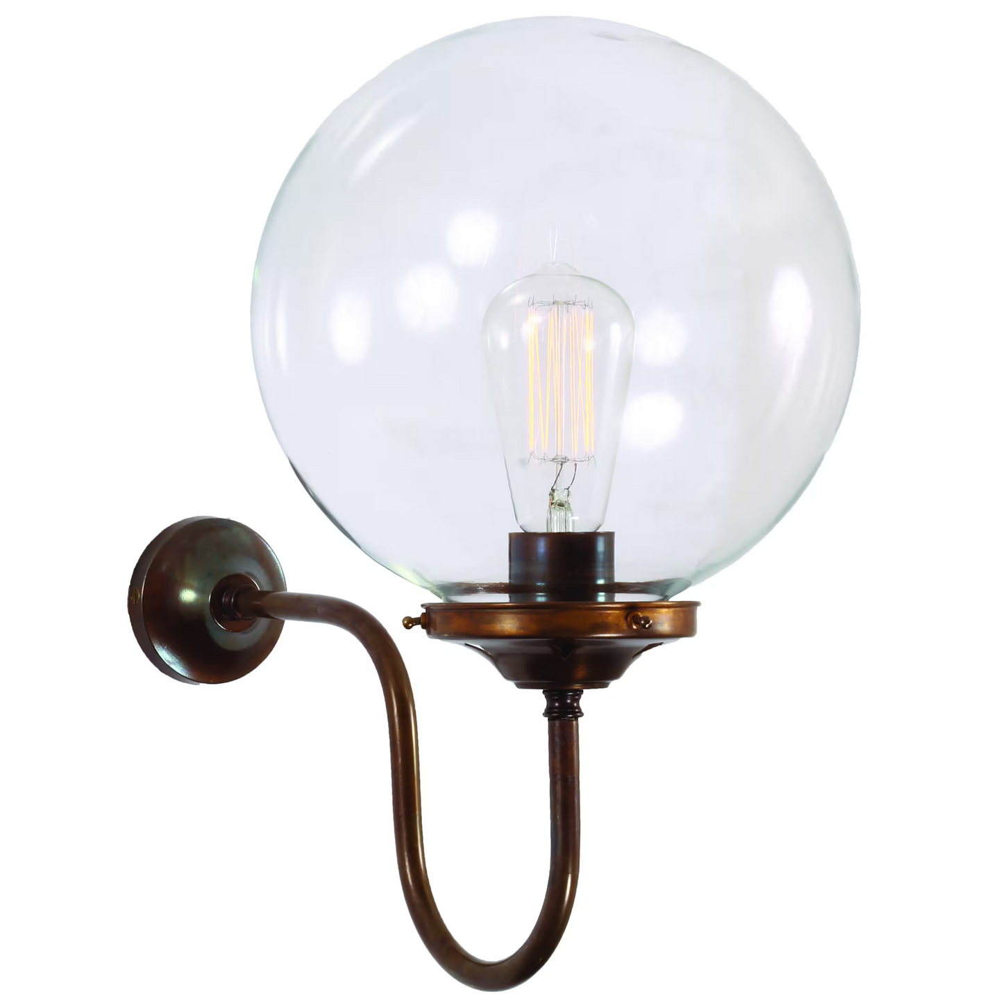 Riad Clear Globe Swan Neck Wall Light