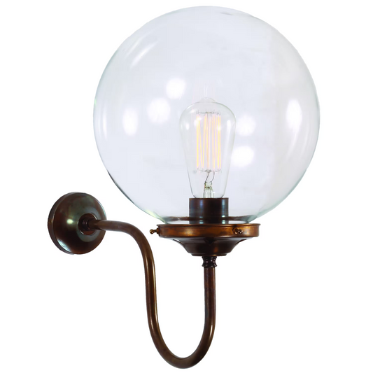 Riad Clear Globe Swan Neck Wall Light