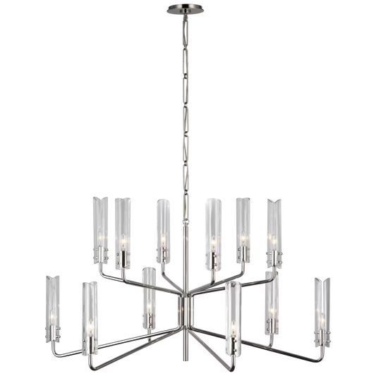 Casoria Large Two-Tier Chandelier with Clear Glass