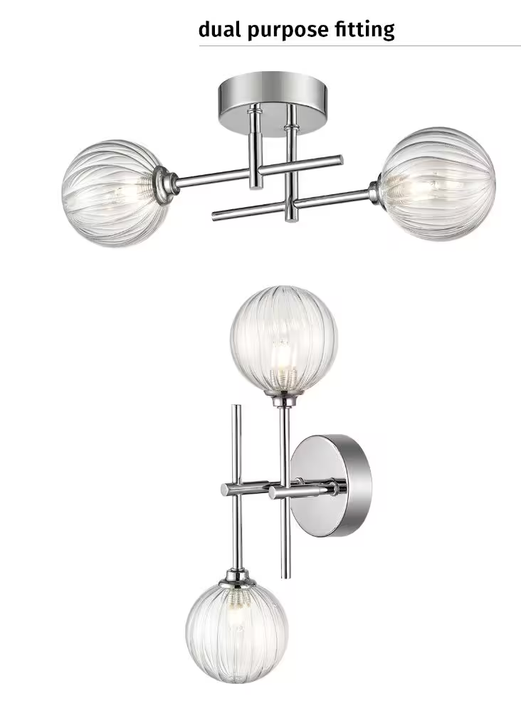 Versus 2-Light Wall or Ceiling Fitting