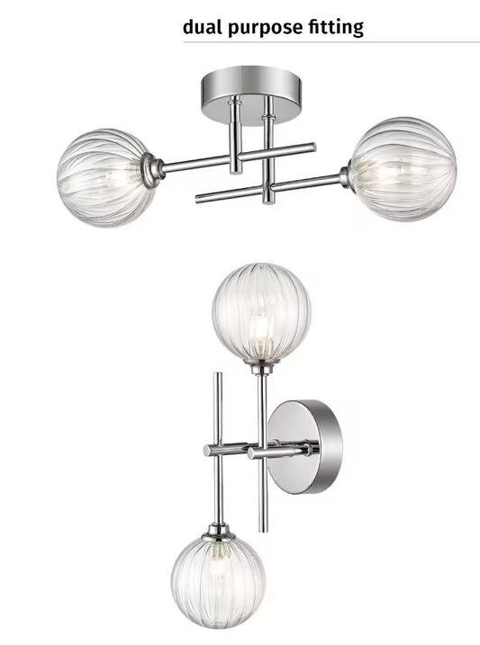 Versus 2-Light Wall or Ceiling Fitting