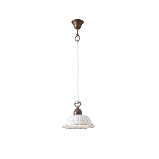 Anita Pendant in Brass with Ceramic Shade