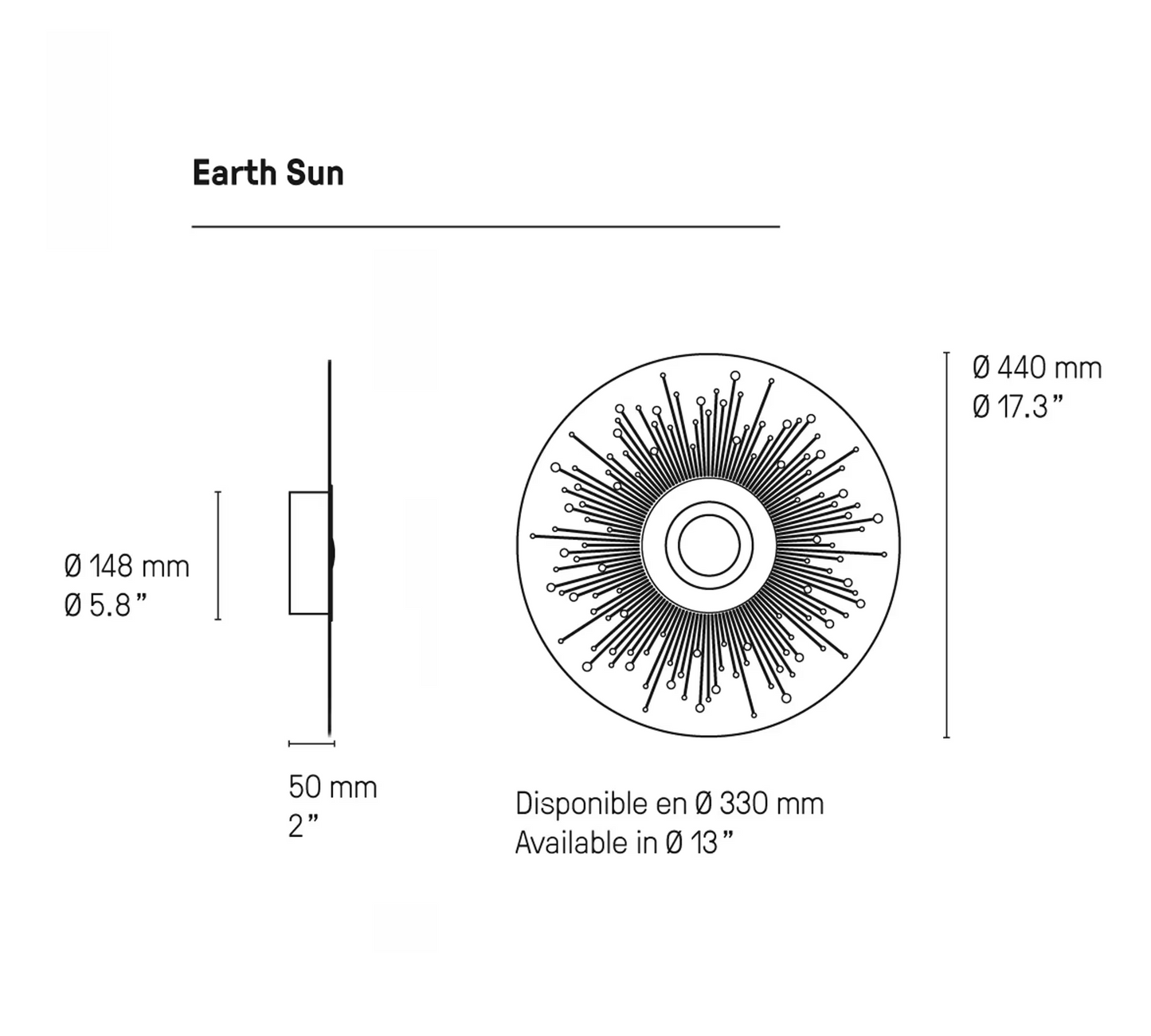 Earth Sun LED Wall Light