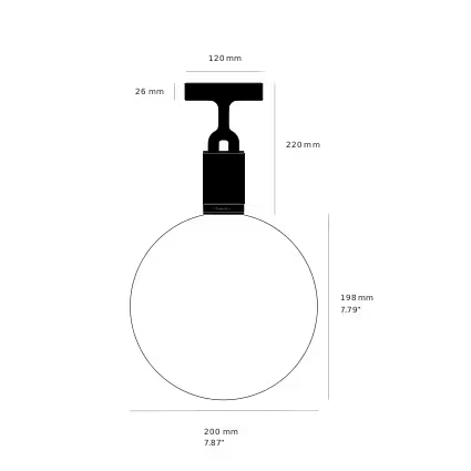 Forked Globe Ceiling Light