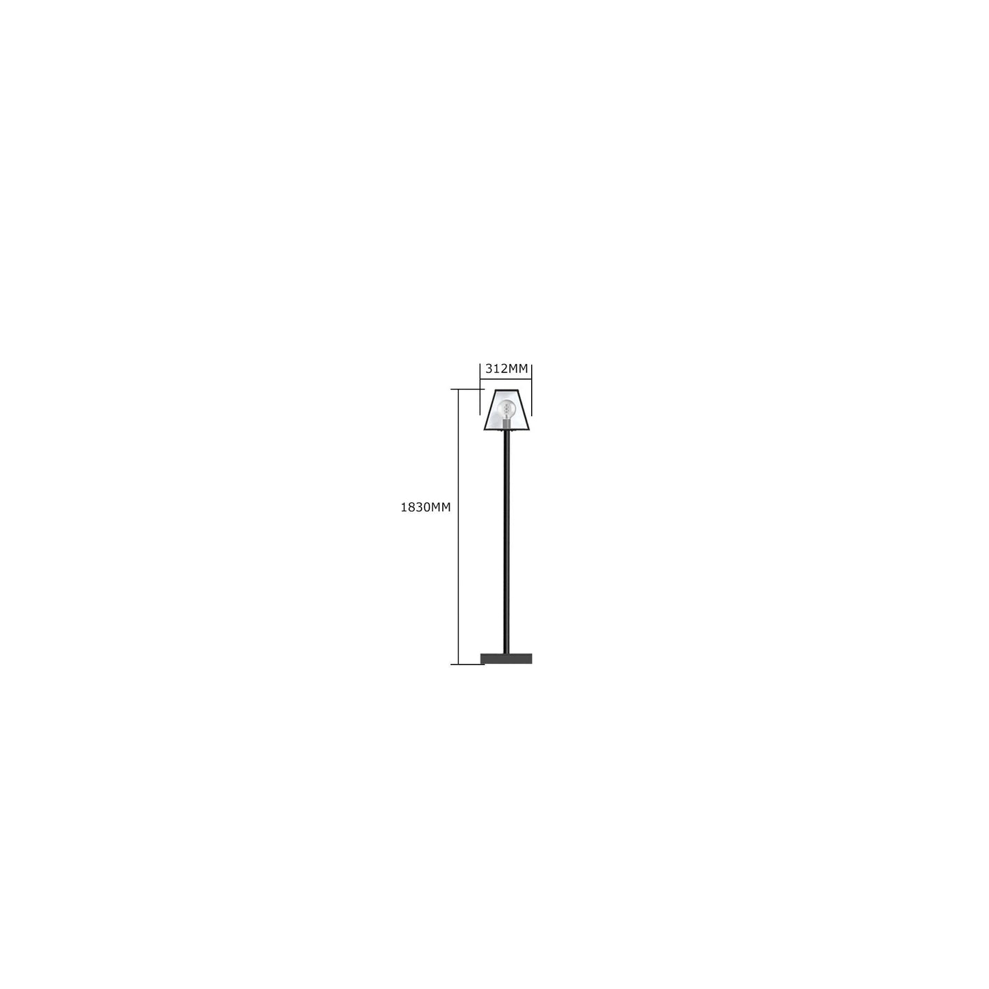 Contemporary lamp post in galvanised steel 1.8m