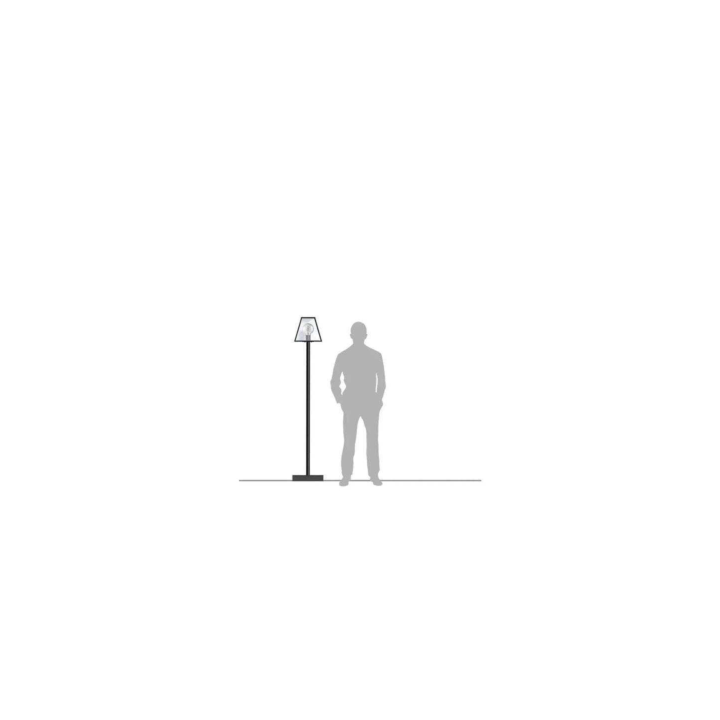 Contemporary lamp post in galvanised steel 1.8m