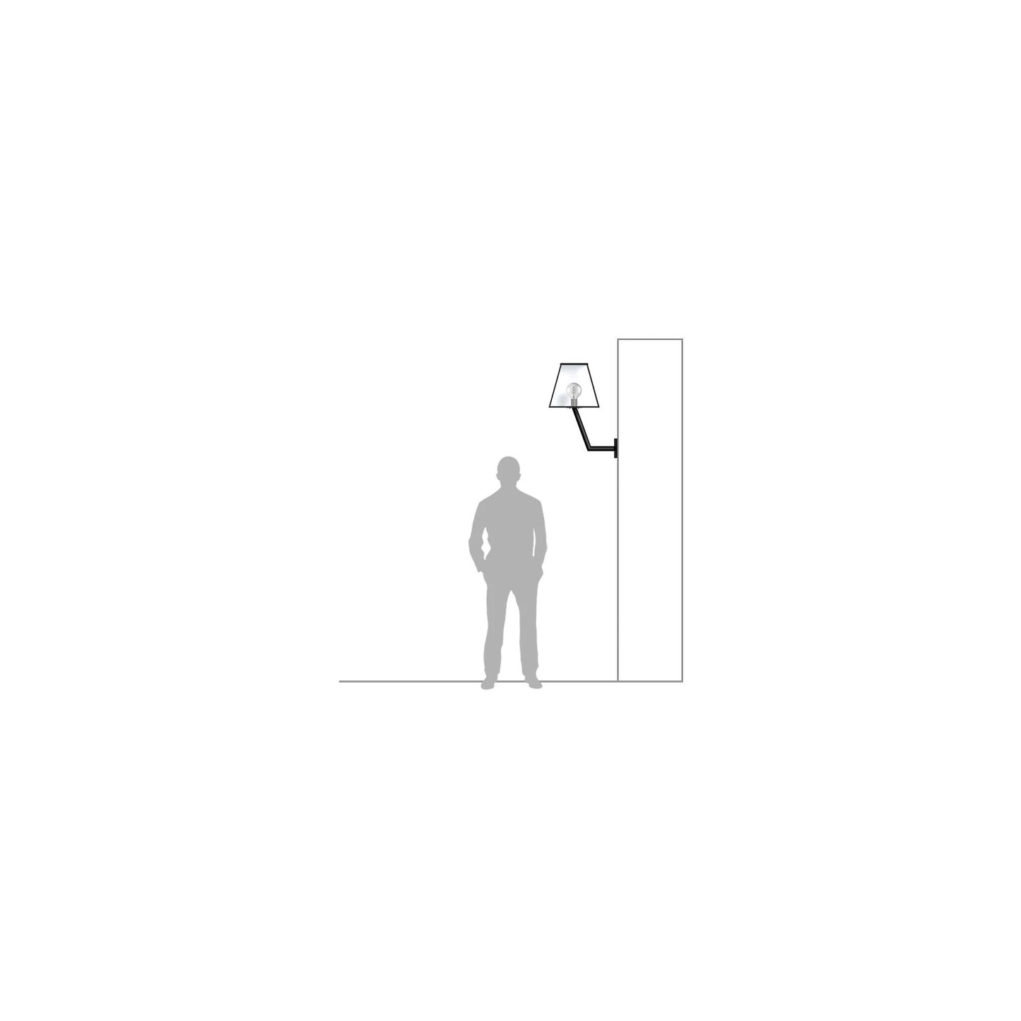 Contemporary wall light with angled bracket 0.78m