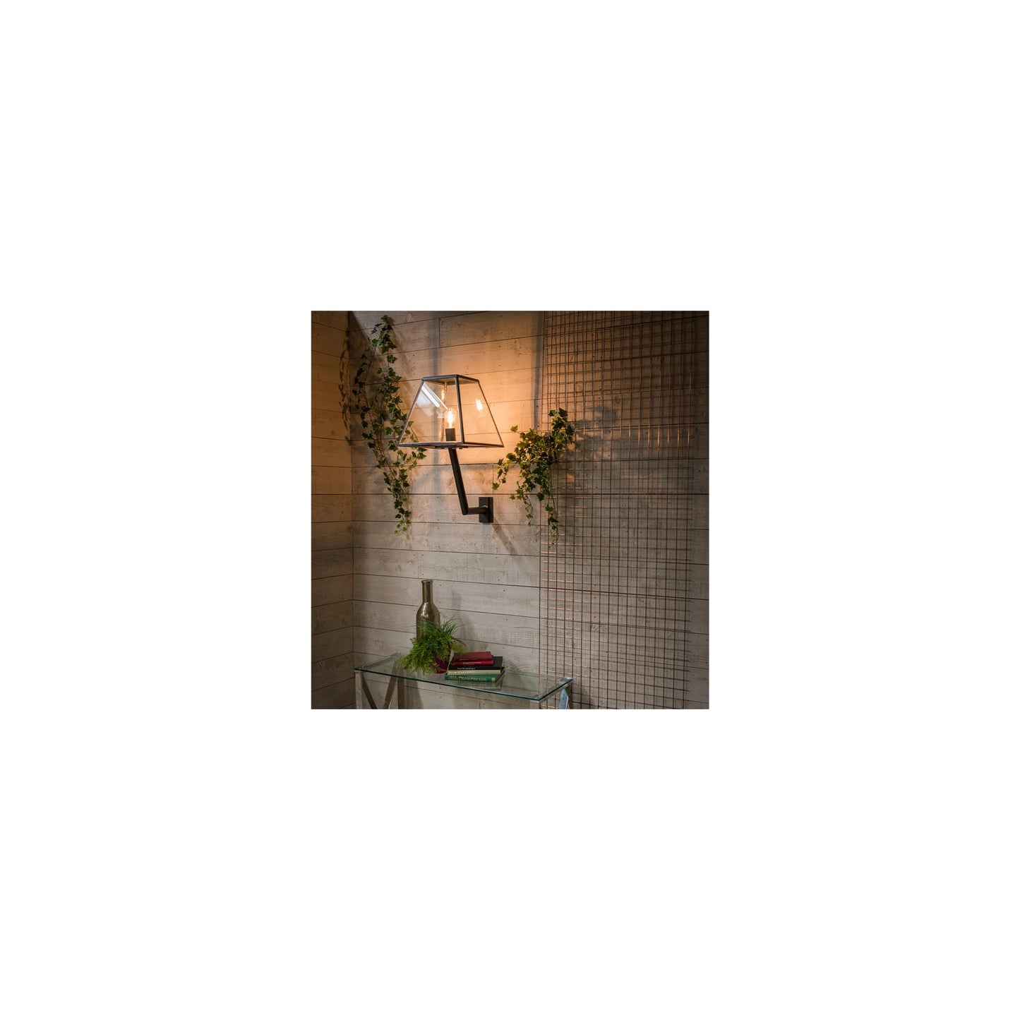 Contemporary wall light with angled bracket 0.78m