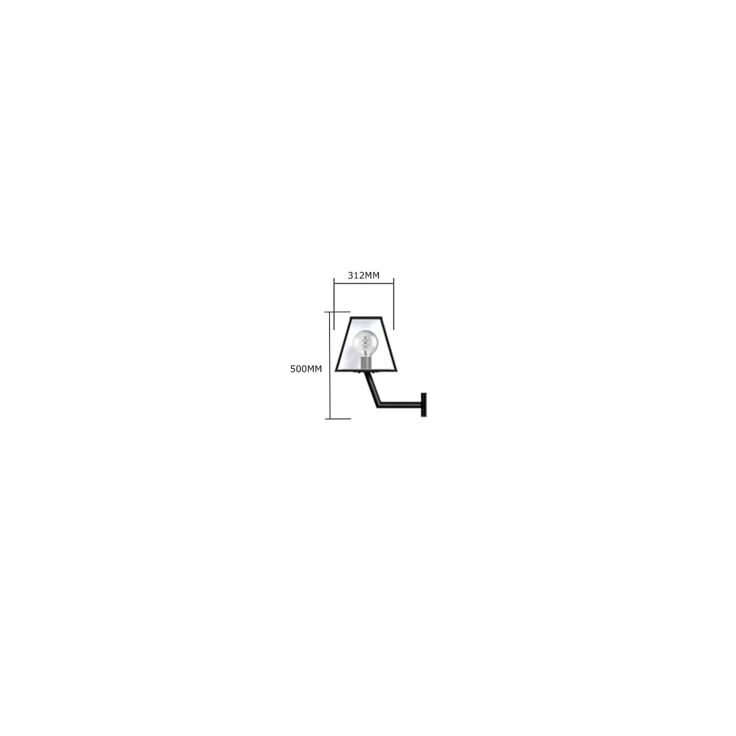 Contemporary wall light with angled bracket 0.5m