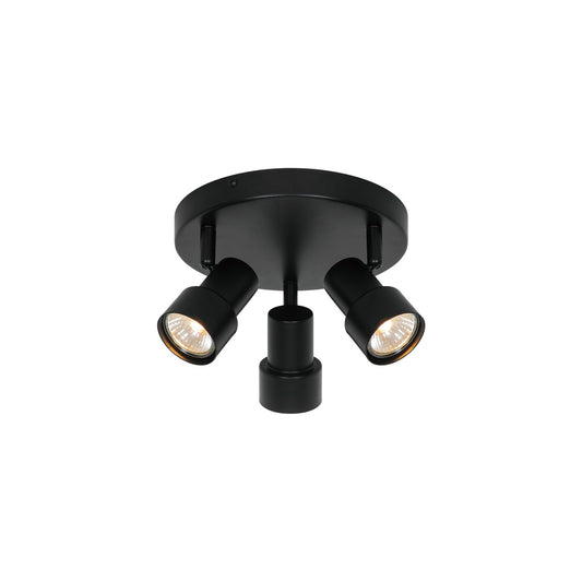 Boston 3-Rondel Ceiling Light in Black