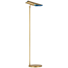 Flore Floor Lamp in Soft Brass and Riviera Blue