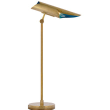 Flore Desk Lamp in Soft Brass and Riviera Blue