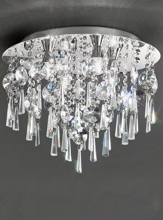 400mm Crystal Flush Mount IP44 in Chrome