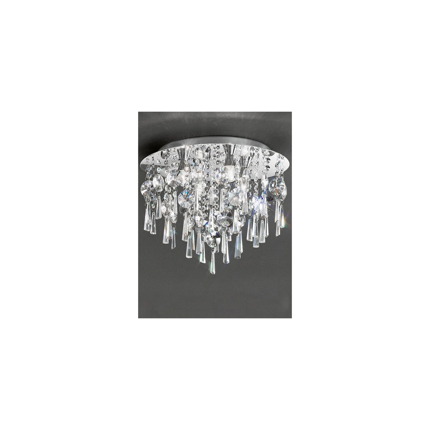 400mm Crystal Flush Mount IP44 in Chrome