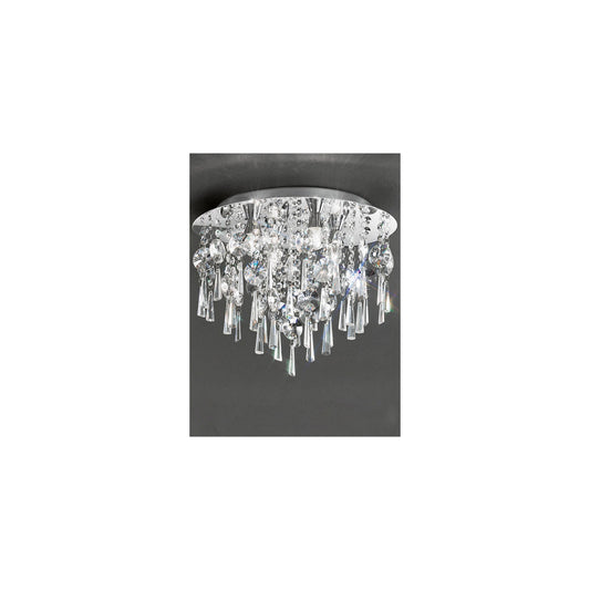 400mm Crystal Flush Mount IP44 in Chrome