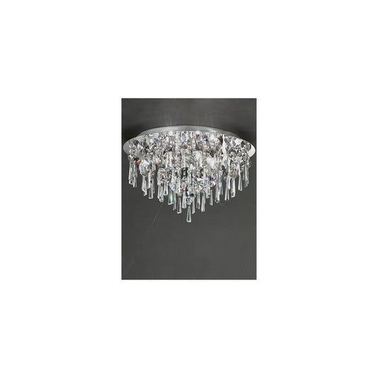 500mm Crystal Flush Mount IP44 in Chrome