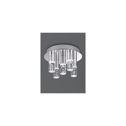 LED 5-Light Flush Mount IP44 in Chrome