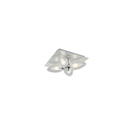 Bathroom Flush Fitting IP44 in Chrome with Decorative Glass