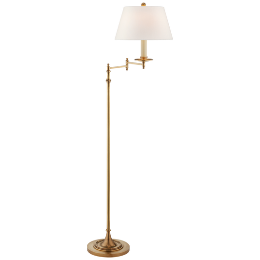 Dorchester Swing Arm Floor Lamp in Antique-Burnished Brass