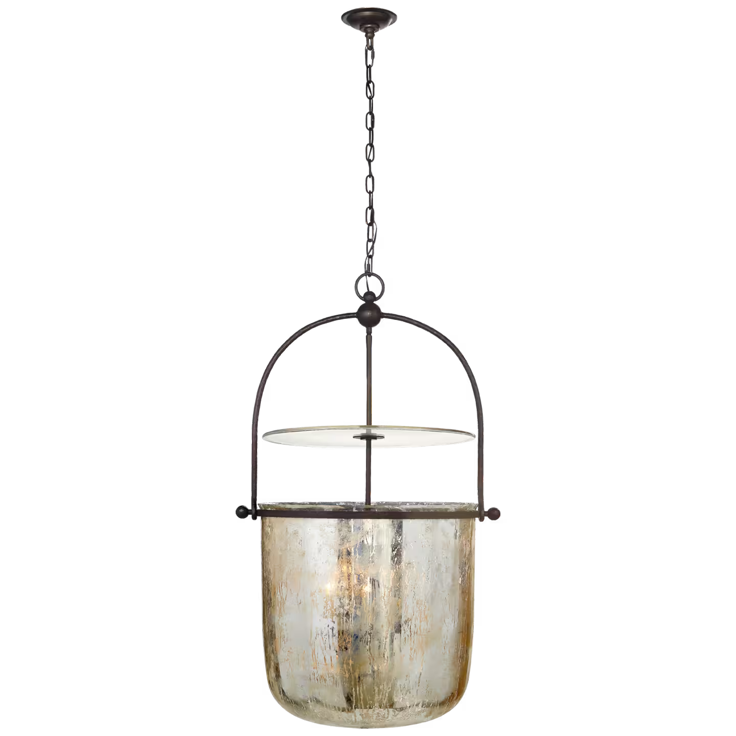 Lorford Smoke Bell Pendant Lantern with Mercury Glass